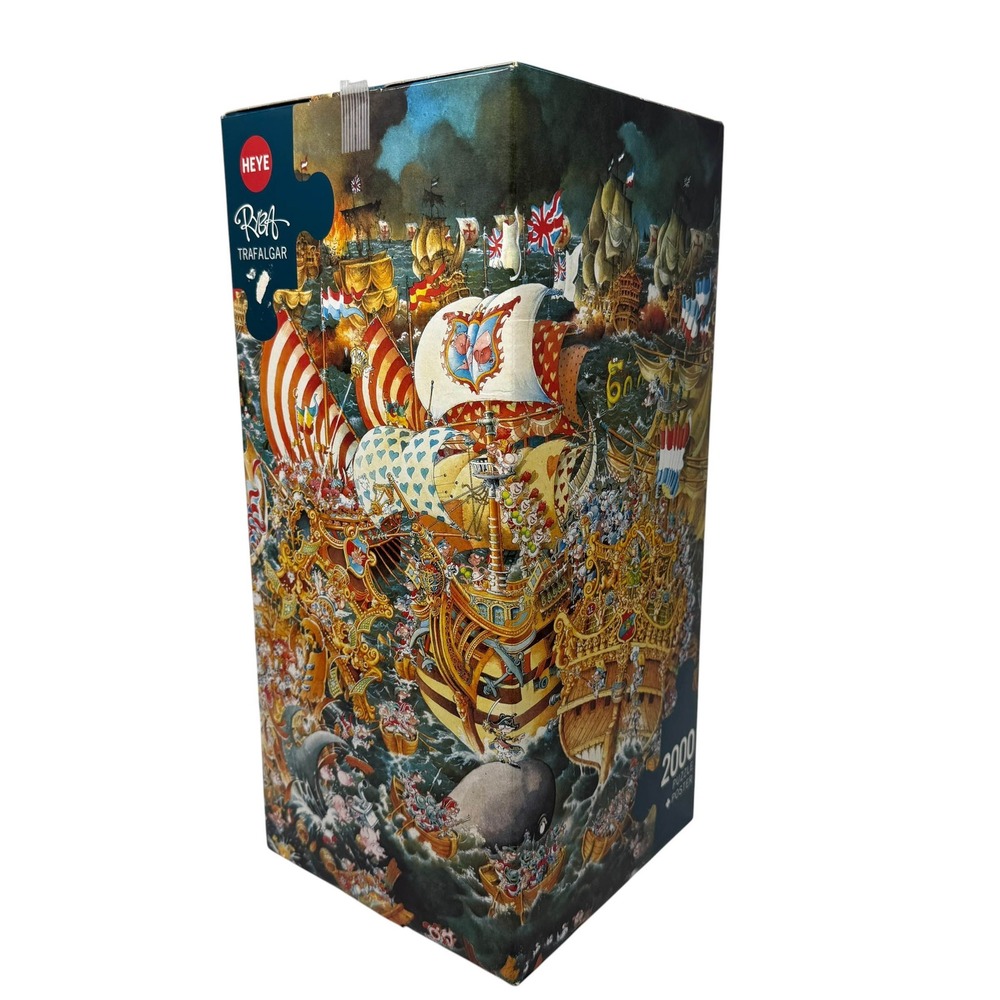 Heye Ryba Trafalgar 2000 Piece Puzzle Triangular Box 29795 with Poster UNCOUNTED